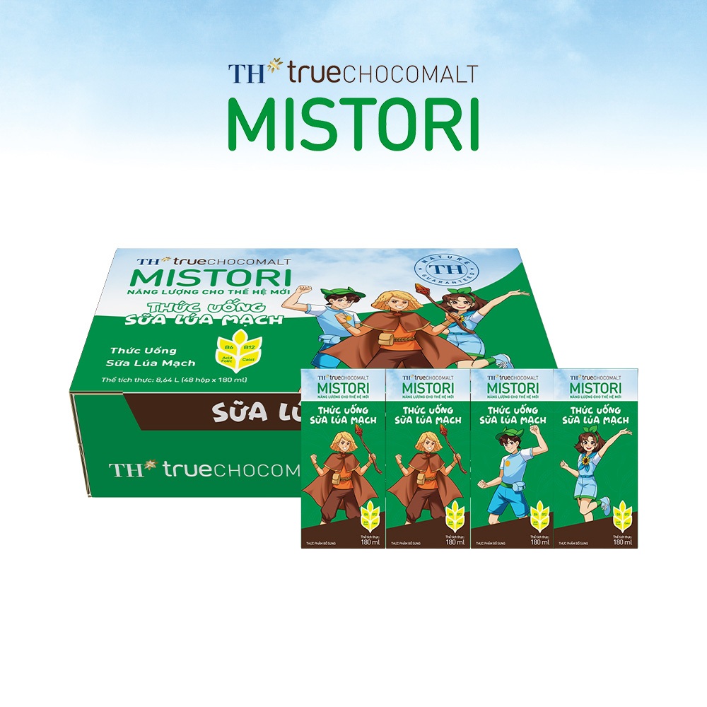 [Livestream] Thùng 48 Hộp Thức uống sữa lúa mạch TH true CHOCOMALT MISTORI milk 180 ml (48 Hộp)