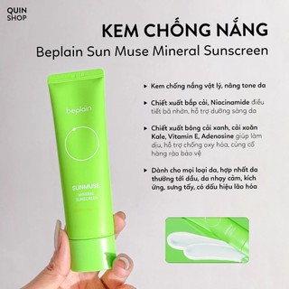 Kem Chống Nắng Beplain Kiềm Dầu KCN Nâng Tông Beplain Cấp Ẩm Sunscreen SPF50+ PA++++ 50ML - Skinora Beauty