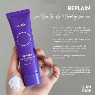 Kem Chống Nắng Beplain Kiềm Dầu KCN Nâng Tông Beplain Cấp Ẩm Sunscreen SPF50+ PA++++ 50ML - Skinora Beauty