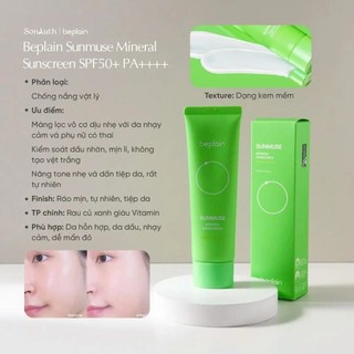 Kem Chống Nắng Beplain Kiềm Dầu KCN Nâng Tông Beplain Cấp Ẩm Sunscreen SPF50+ PA++++ 50ML - Skinora Beauty