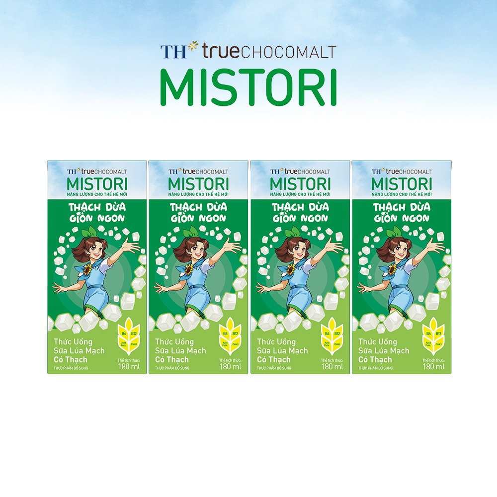 Thùng 48 hộp thức uống Sữa Lúa mạch Có Thạch TH true CHOCOMALT MISTORI 180 ml (180 ml x 48)