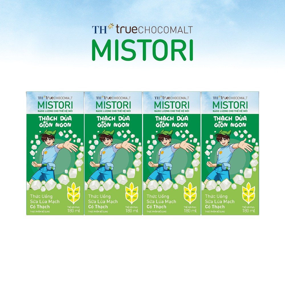 Thùng 48 hộp thức uống Sữa Lúa mạch Có Thạch TH true CHOCOMALT MISTORI 180 ml (180 ml x 48)