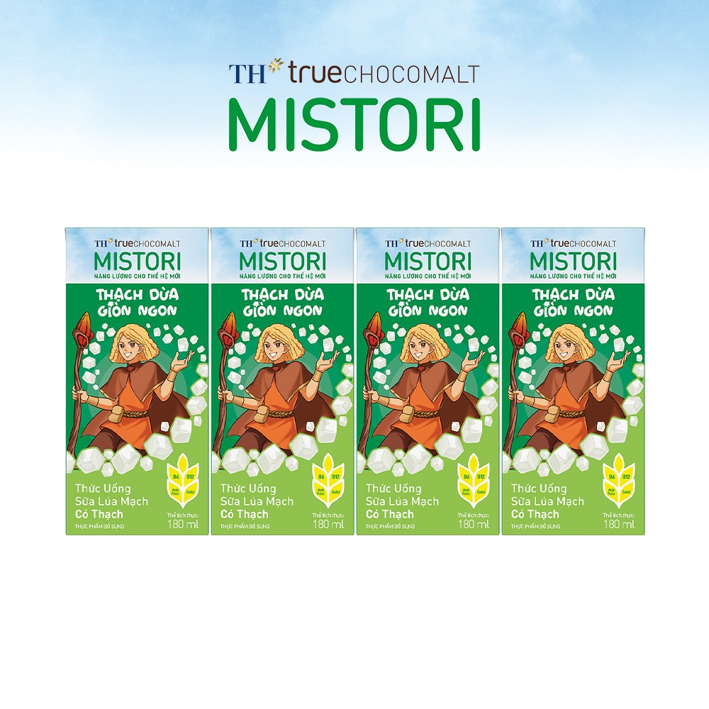 Thùng 48 hộp thức uống Sữa Lúa mạch Có Thạch TH true CHOCOMALT MISTORI 180 ml (180 ml x 48)