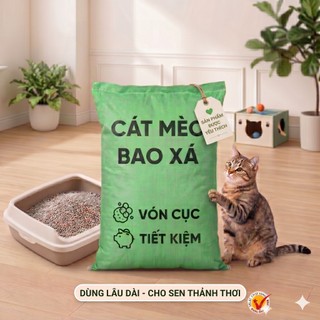 Cát vệ sinh cho mèo bao xá thành phần từ đất sét tự nhiên, siêu vón cục, khử mùi, tiết kiệm tối đa