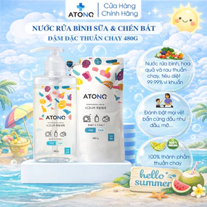 Nước rửa bình sữa & chén bát đậm đặc thuần chay, an toàn, có thể rửa được rau củ quả, Thương hiệu Atono2 Hàn Quốc