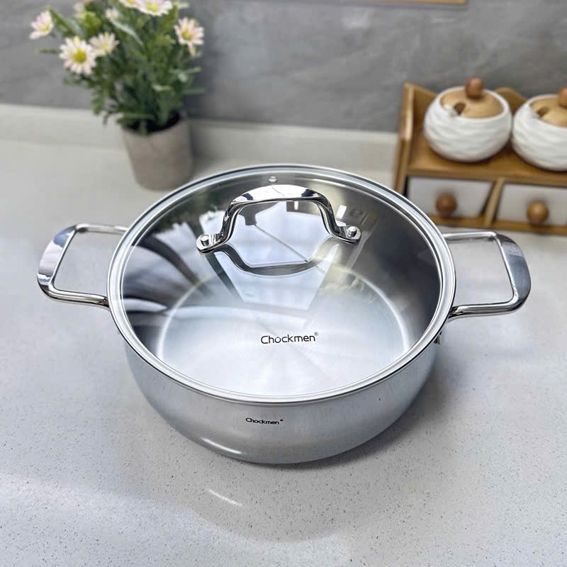Nồi Chockmen Đúc Liền 3 Lớp Dùng Tất Cả Bếp Inox 18/10