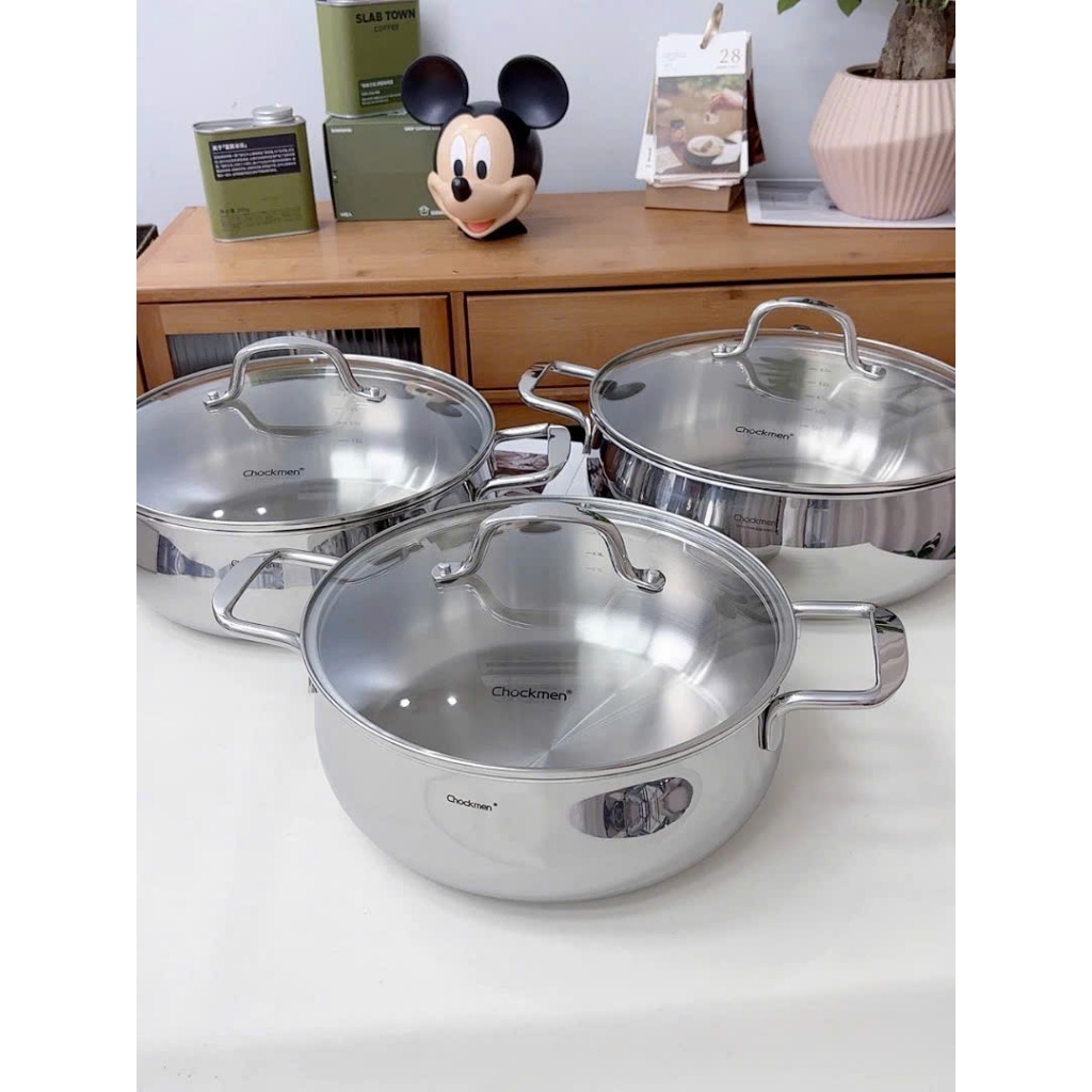 Nồi Chockmen Đúc Liền 3 Lớp Dùng Tất Cả Bếp Inox 18/10