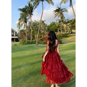 ĐẦM MAIXI TẦNG VOAN TẦNG VOAN ĐỎ RUBY CÔNG CHÚA