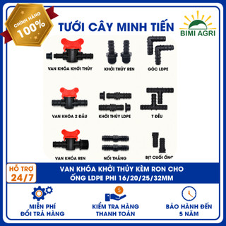 Van khóa khởi thủy kèm ron cao su cho ống LDPE phi 16/20/25/32mm