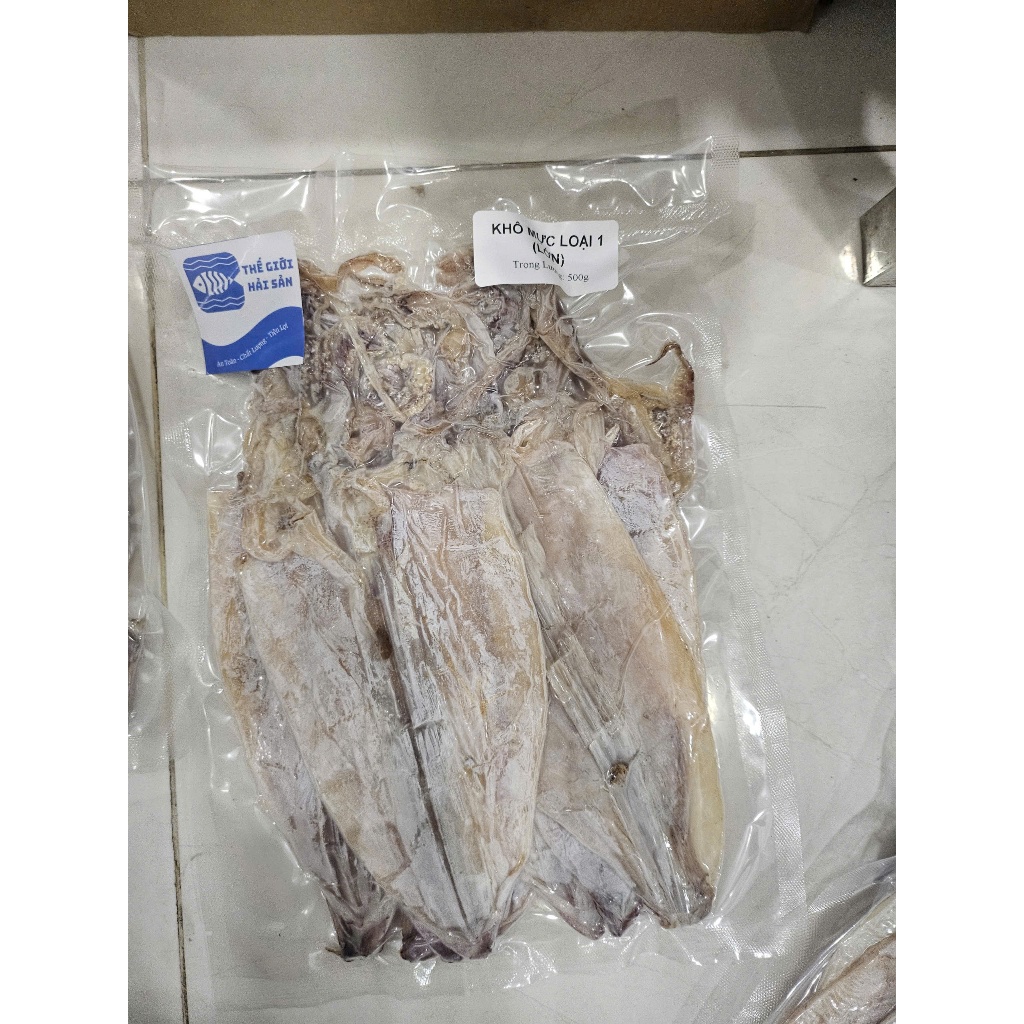 [LOẠI VIP] 500g Khô mực Thế Giới Hải Sản, khô mực size lớn, mực khô dày mình ngọt thịt được hút chân không