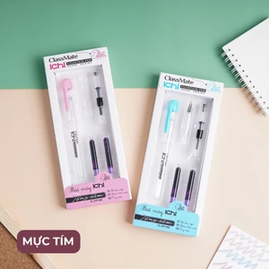 Bút Máy Ngòi Trơn ICHI CLASSMATE Hạn Chế Tắc Mực, Thân Bút Siêu Nhẹ Thay Được Ống Mực Sạch Sẽ Không Lem Ra Tay