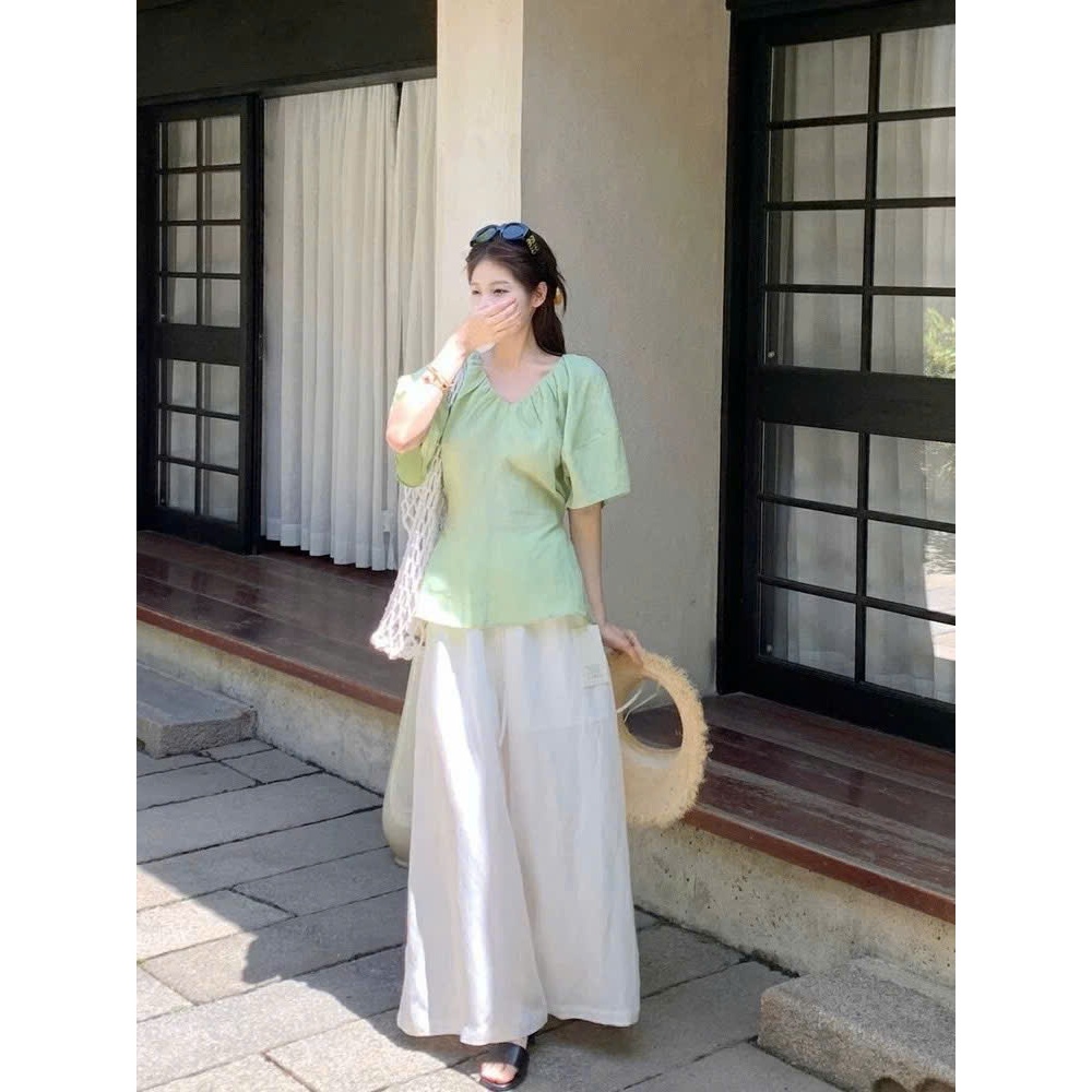 𝗜𝗻𝘁𝗼 𝗟𝗶𝗻𝗲𝗻 - Áo Linen chiết eo