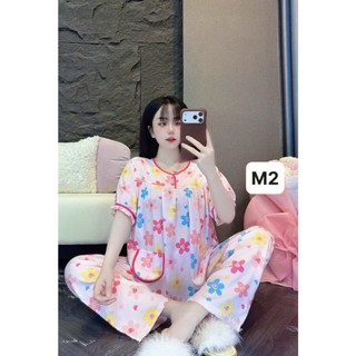 Tay ngắn quần dài viền tole lanh mặc nhà cho nữ mát và thấm hút mồ hôi size 45kg-75kg