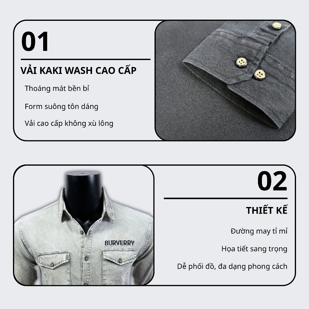 Sơ Mi Nam Vải Cotton Wash Hàn Quốc Cao Cấp Thấm Hút Mồ Hôi Sang Trọng 011