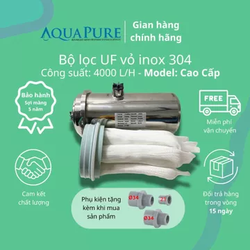 Máy lọc UF 4000L/H Flukon (R-PVDF), lọc nước đầu nguồn, lọc nước sinh hoạt, nước máy siêu sạch