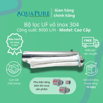Máy lọc UF 8000L/H Flukon (R-PVDF), lọc nước đầu nguồn, lọc nước sinh hoạt, nước máy thành phố