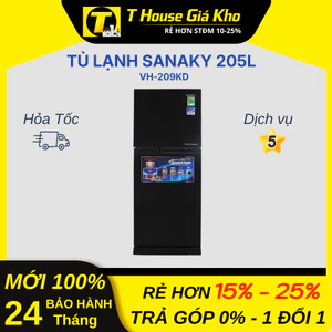 Tủ Lạnh Sanaky Inverter 205 lít VH-209KD Tiết Kiệm Điện Độ Bền Cao BH 2 Năm