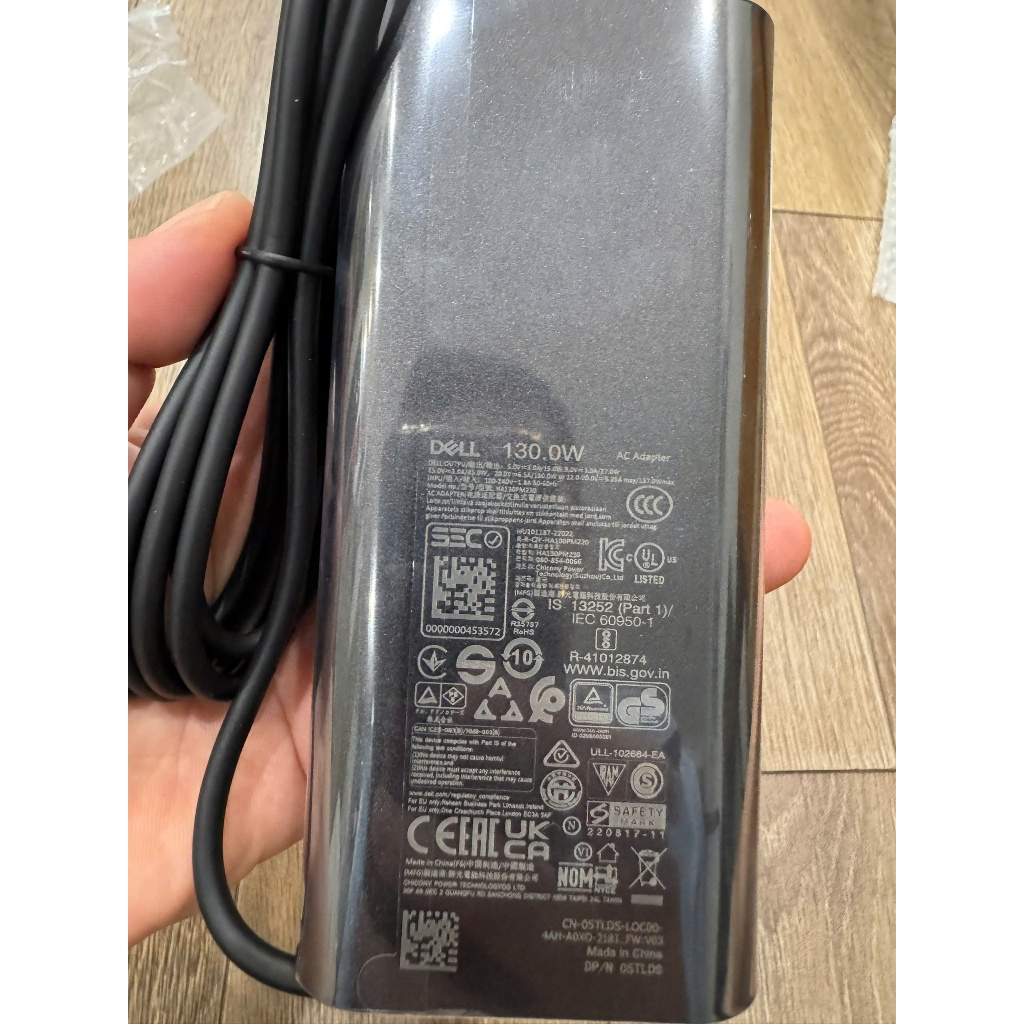 Sạc Laptop Dell 130W Type C- Sạc Dell XPS 15 9570 9575 Latitude 5310 Precision 5530 - Sạc Zin BH 24 tháng