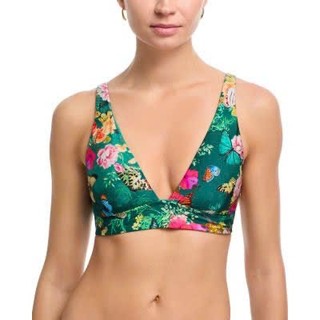 Size XL/Set bơi 2 mảnh, bikini đi biển họa tiết hoa lá xanh cao cấp, sẵn đệm ngực hàng VNXK