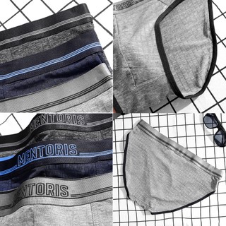COMBO 3 Quần Lót Nam Brief MENTORIS, Quần Sịp Tam Giác Vải Thun Lạnh Thông Hơi Thoáng Mát CB3MBF09