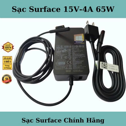 Sạc Surface 65W Zin Hãng Microsoft – Adapter Sạc Surface Pro 3 4 5 6 7 8 Laptop Book