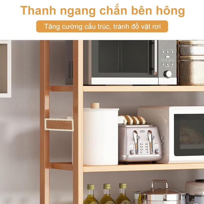 Kệ thang gỗ nhiều tầng gỗ tre chịu lực tốt chống ẩm mốc lưu trữ nhà bếp lưu trữ giày dép Hot trend