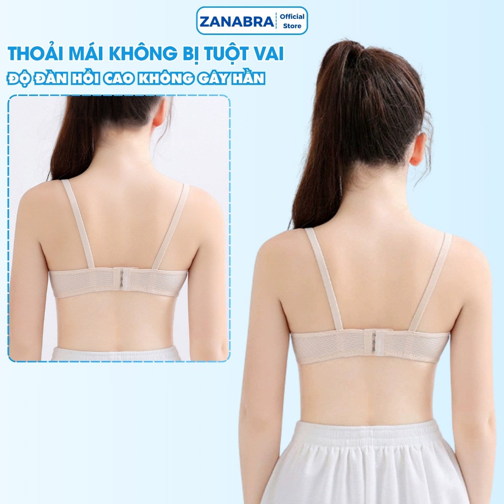 Áo ngực nữ không gọng chất cotton mềm mại, áo lót nữ sinh mút mỏng mặc áo dài không lộ ZANABRA A414