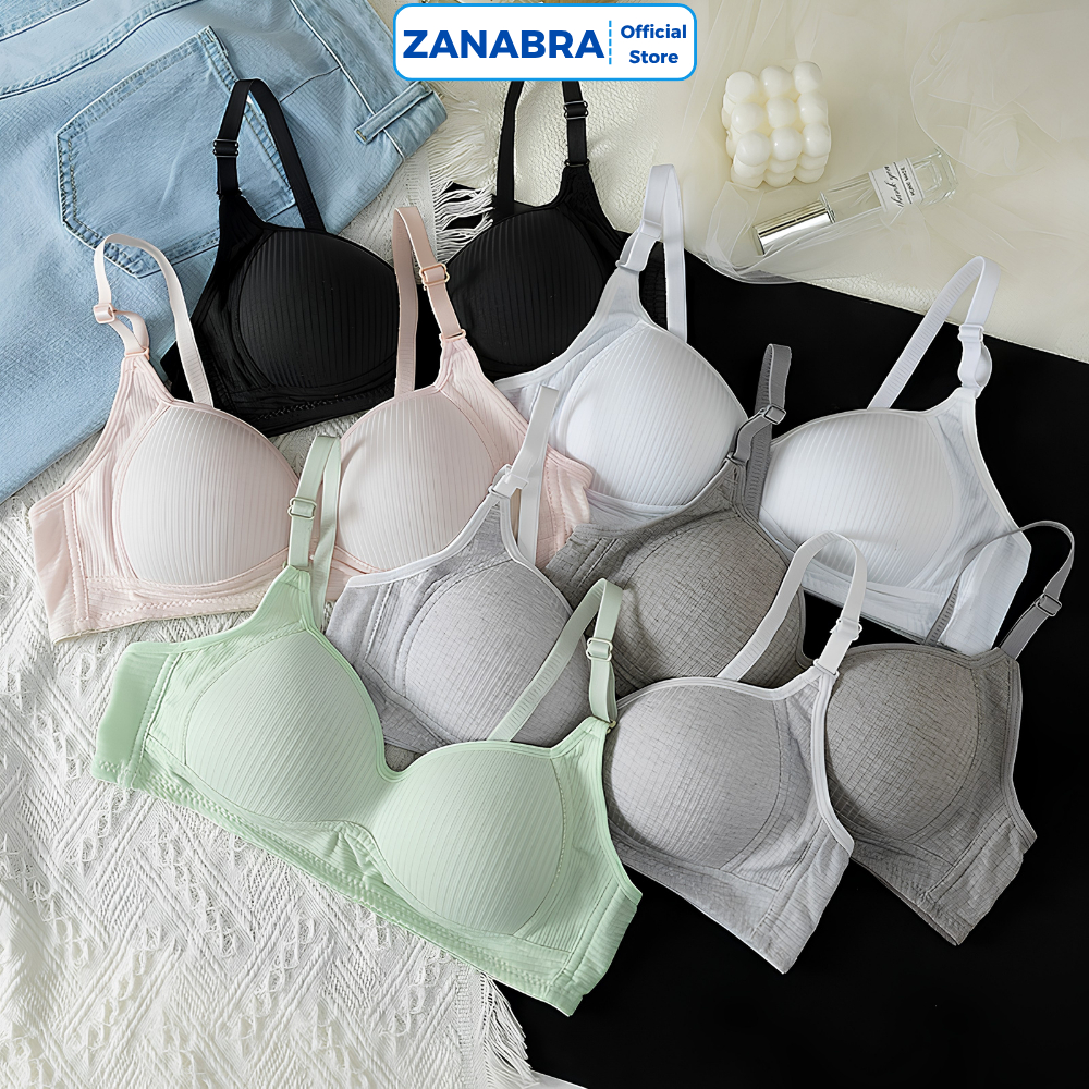 Áo Ngực Nữ Không Gọng Cotton Mềm Mại Thoáng Khí, Áo Lót Nữ Không Gọng Nâng Đỡ V1 Nhẹ Nhàng Tự Nhiên ZANABRA A414