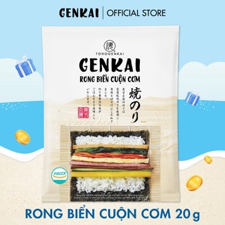 Rong Biển Cuộn Cơm GENKAI 9 lá 20g Rong Biển Làm Kimbap Nhập Khẩu Chính Hãng Từ Hàn Quốc