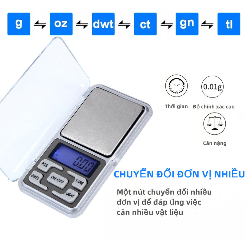 Kèm 2 Pin-Cân tiểu ly điện tử mini 500g,Cân tiểu li nhà bếp làm bánh/trang sức chính xác cao