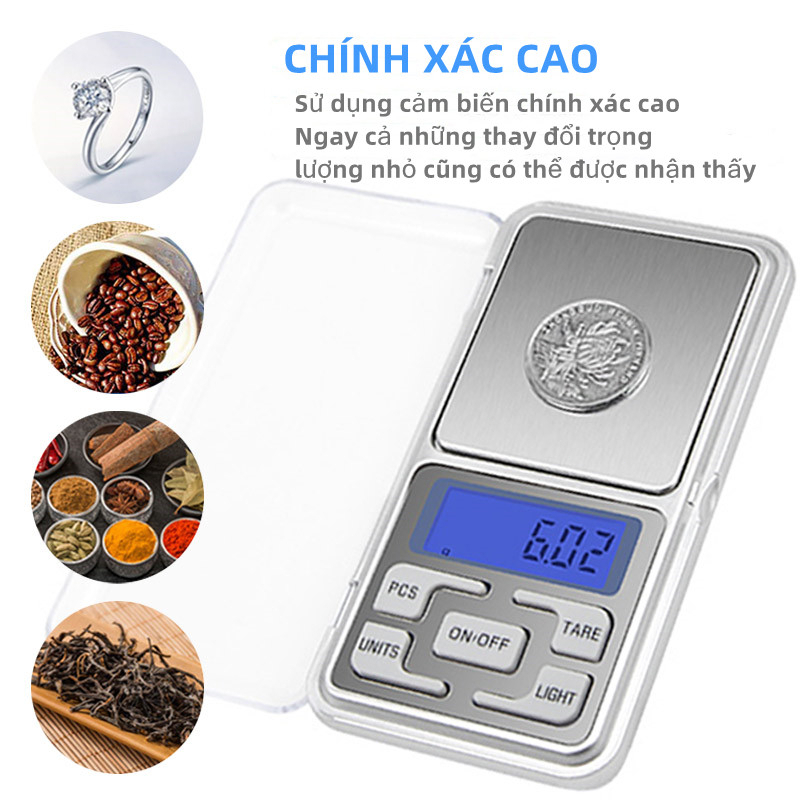 Kèm 2 Pin-Cân tiểu ly điện tử mini 500g,Cân tiểu li nhà bếp làm bánh/trang sức chính xác cao