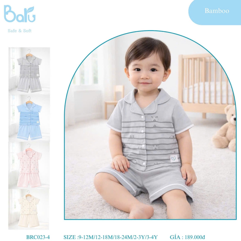 Bộ Pijama cộc tay quần lửng- BRC023-4