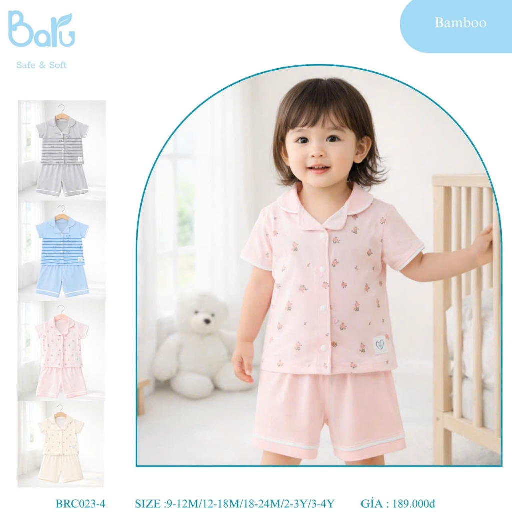Bộ Pijama cộc tay quần lửng- BRC023-4