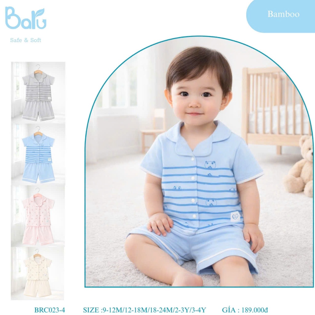 Bộ Pijama cộc tay quần lửng- BRC023-4