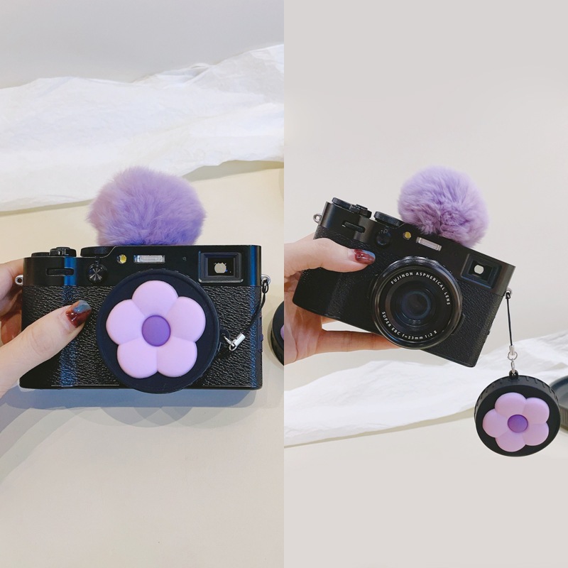 Nắp đậy ống kính silicon đa năng dành cho ống kính Fujifilm X100VI, X100V, nắp bảo vệ zv1m2, RX100 kèm dây đeo chống thấ
