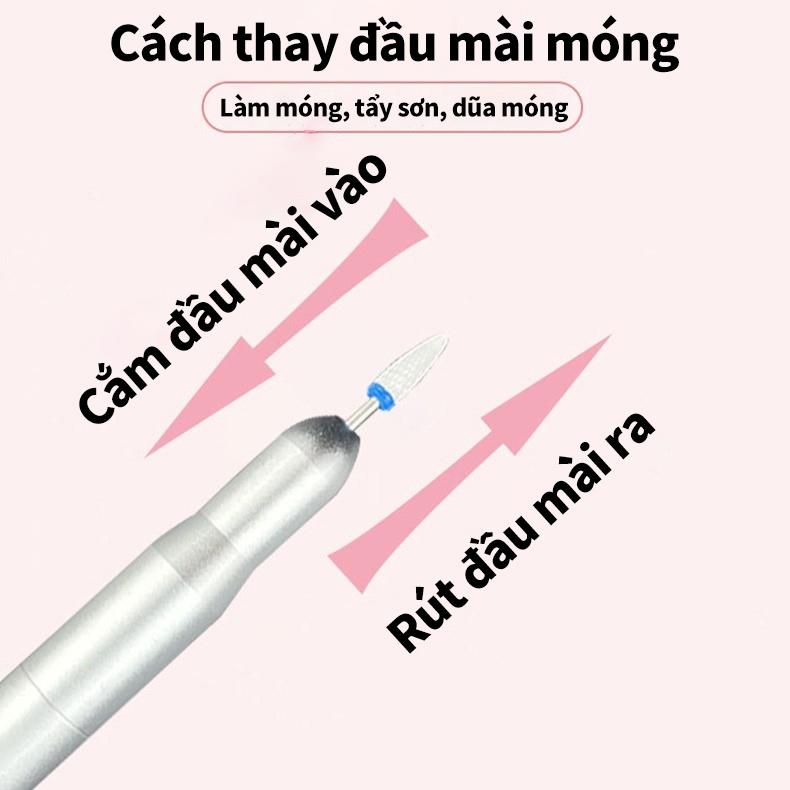Máy mài móng tích điện cao cấp-siêu bền-Tặng Kèm Bộ Đầu Mài, Bảo Hành 12 Tháng