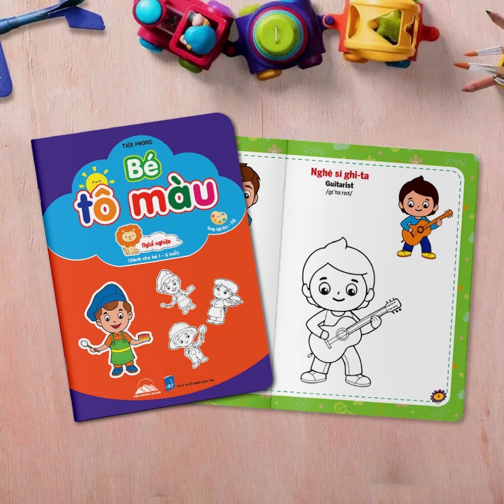[QUÀ TẶNG 1 CUỐN HOẶC 1 HỘP MÀU BẤT KỲ] Cuốn Bé Tô Màu Song Ngữ Việt - Anh Cho Bé