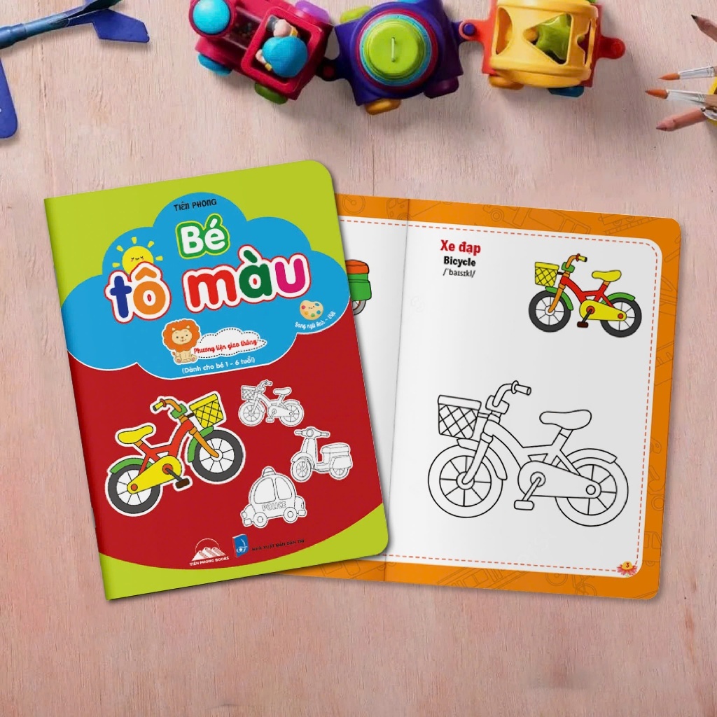[QUÀ TẶNG 1 CUỐN HOẶC 1 HỘP MÀU BẤT KỲ] Cuốn Bé Tô Màu Song Ngữ Việt - Anh Cho Bé
