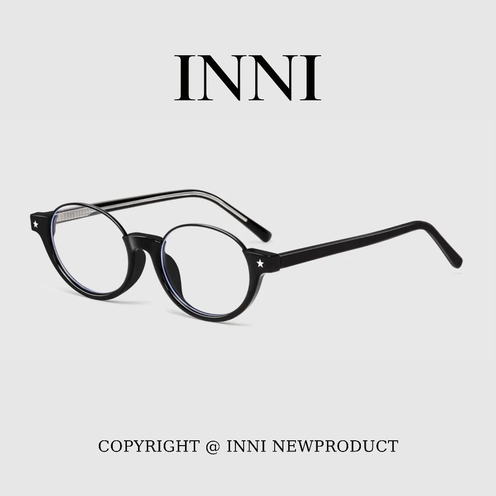 Kính Mắt Thời Trang INNI Mắt Mèo Retro, Kính Cận Nữ Chống Ánh Sáng Xanh, Gọng Đen Siêu Nhẹ 31312