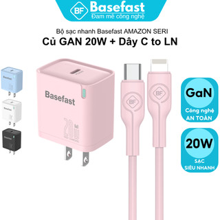Bộ Sạc Nhanh Basefast B26 Củ Sạc PD20W Kèm Cáp Sạc Cho 8 Plus/Xr/Xs/11/12/13/14 Pro Max