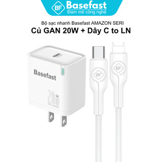 Bộ Sạc Nhanh Basefast B26 Củ Sạc PD20W Kèm Cáp Sạc Cho 8 Plus/Xr/Xs/11/12/13/14 Pro Max