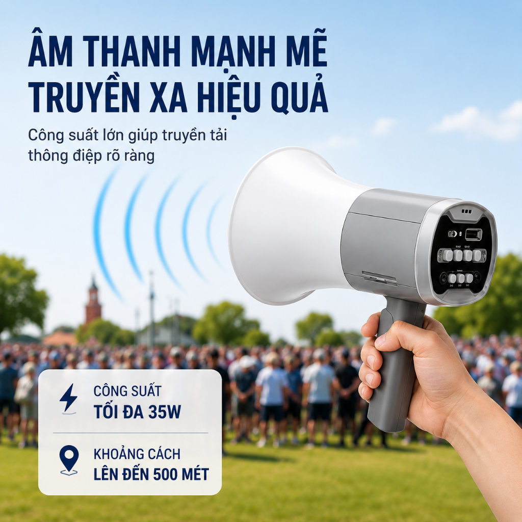 Loa Phóng Thanh Cầm Tay Đa Năng Bluetooth 918L Thu Âm Phát Lại, Hỗ Trợ USB, Thẻ Nhớ