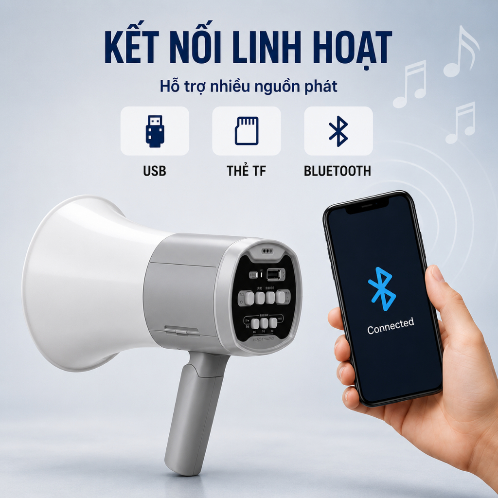 Loa Phóng Thanh Cầm Tay Đa Năng Bluetooth 918L Thu Âm Phát Lại, Hỗ Trợ USB, Thẻ Nhớ