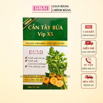 Cần Tây Bứa Vip X5 Premium Chính Hãng DUMI STORE Hộp 30 Viên Hỗ Trợ Thanh Lọc Cơ Thể Tinh Chất Thiên Nhiên