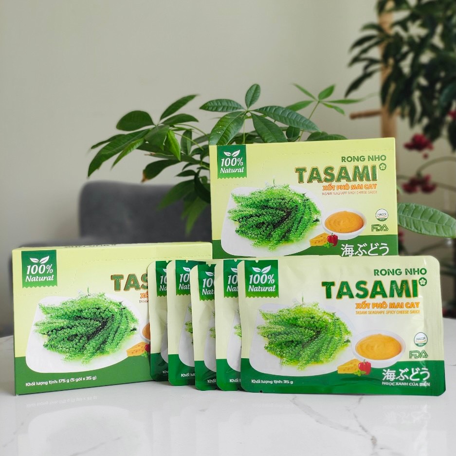 [GÓI DÙNG THỬ] Rong Nho Tách Nước Tasami Giòn Rụm Đủ Vị Xốt (20g - 35g) - Công Nghệ Nhật, Nở Gấp 3 Lần