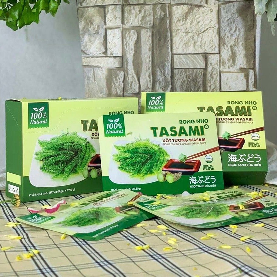 [GÓI DÙNG THỬ] Rong Nho Tách Nước Tasami Giòn Rụm Đủ Vị Xốt (20g - 35g) - Công Nghệ Nhật, Nở Gấp 3 Lần