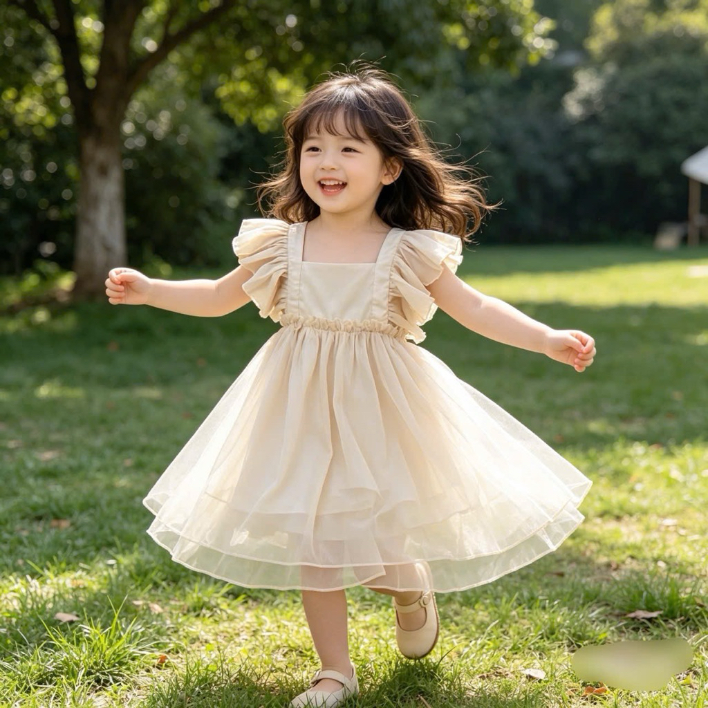 Váy Bé Gái Voan Tơ C6360 – Đầm Màu Siêu Tây Cao Cấp, Size 1–10Y (8–31kg), Xinh Xắn