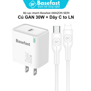 Bộ Sạc Nhanh 30W Basefast B31 GaN Củ Sạc Mini Chống Quá Tải Nhiệt Cho X/Xs/11/12/13/14 Pro