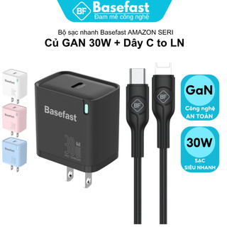 Bộ Sạc Nhanh 30W Basefast B31 GaN Củ Sạc Mini Chống Quá Tải Nhiệt Cho X/Xs/11/12/13/14 Pro