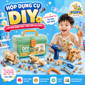Đồ Chơi Lắp Ráp, Bộ Dụng Cụ Kỹ Thuật Kỹ Sư Cho Bé, Đồ Chơi Máy Khoan Điện Bằng Nhựa - Đồ Chơi PUPU HOUSE